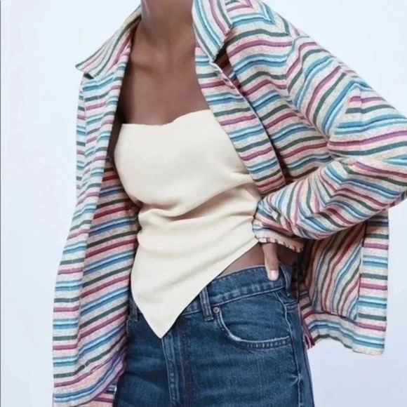 Zara textured weave multicolor jacket 6895/069 - Picture 3 of 8